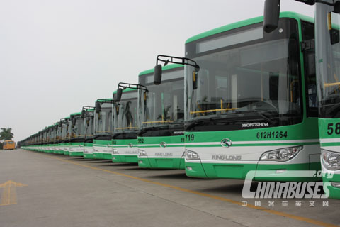 200 King Long Hybrid City Buses Serve Wuhan City