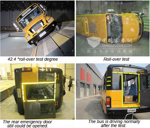 King Long school bus tested to be good safety performance